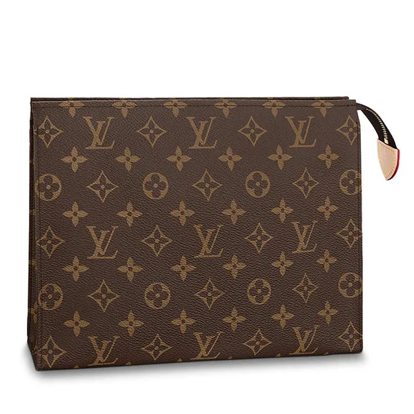 Túi Cầm Tay Louis Vuitton LV M47542 Toiletry Pouch 26 Clutch Màu Nâu Đen