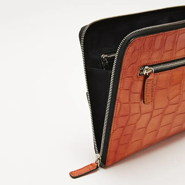 Túi Cầm Tay Nam Biagini Clutch Patin Orange Màu Cam