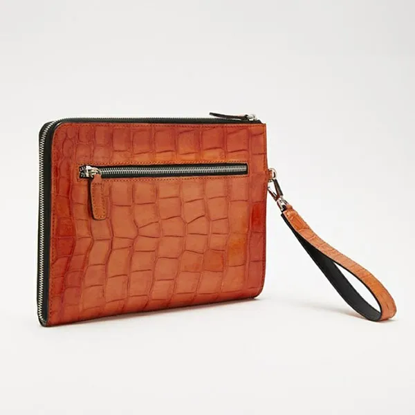 Túi Cầm Tay Nam Biagini Clutch Patin Orange Màu Cam
