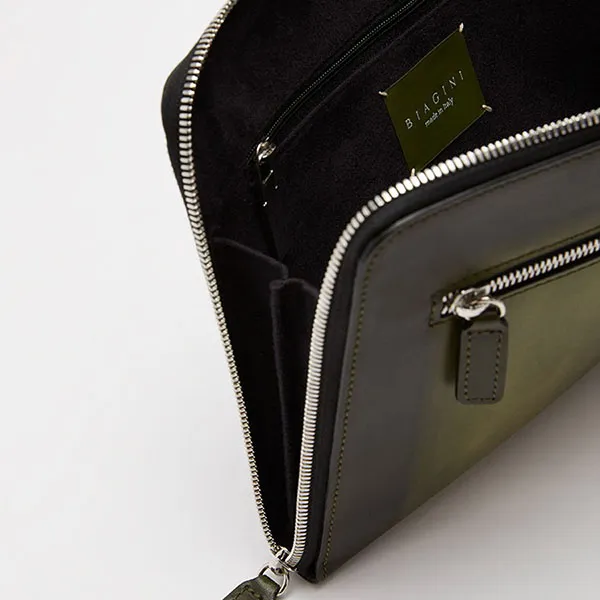 Túi Cầm Tay Nam Biagini Patin Clutch Green Màu Xanh Green