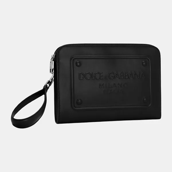 Túi Cầm Tay Nam Dolce & Gabbana D&G Clutch Chữ Nổi BM1751AG21880999 Màu Đen - Túi xách - Vua Hàng Hiệu