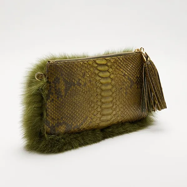 Túi Cầm Tay Nữ Biagini Clutch Vicky Olive Green Màu Xanh Green - Túi xách - Vua Hàng Hiệu