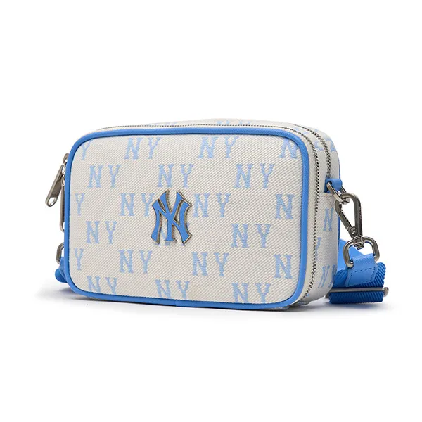Túi Đeo Chéo MLB Mini Monogram Jacquard New York Yankees 3ACRS014N-50SBD Màu Xanh Trắng