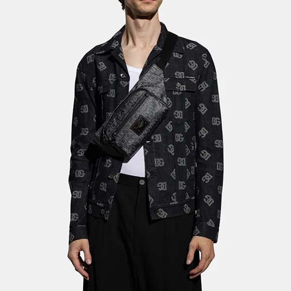 Túi Đeo Chéo Nam Dolce & Gabbana D&G Belt Bag BM2218 AJ705 8B969 Màu Đen Xám