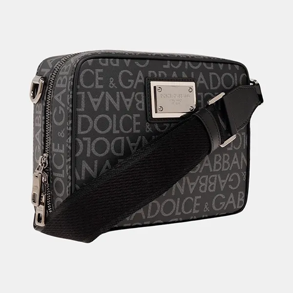 Túi Đeo Chéo Nam Dolce & Gabbana D&G Coated Jacquard Messenger Bag BM2297 AJ705-8B969 Màu Đen Xám