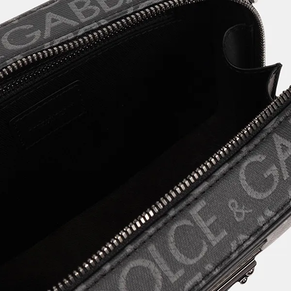 Túi Đeo Chéo Nam Dolce & Gabbana D&G Coated Jacquard Messenger Bag BM2297 AJ705-8B969 Màu Đen Xám