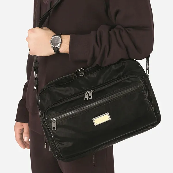 Túi Đeo Chéo Nam Dolce & Gabbana D&G Nero Sicilia Dna Nylon Messenger Black BM1955AO24380999 Màu Đen - Túi xách - Vua Hàng Hiệu