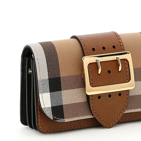 Túi Đeo Chéo Nữ Burberry Madison Check Crossbody Bag Màu Be Kẻ