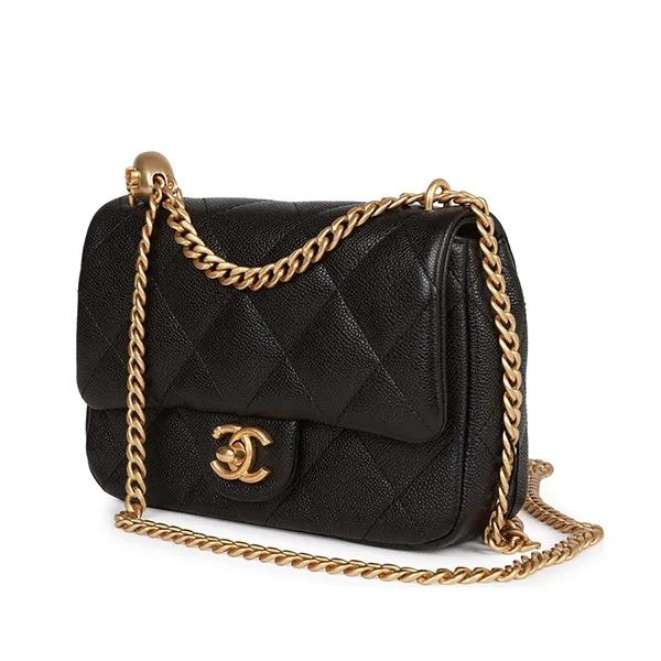 Túi Đeo Chéo Nữ Chanel 19 Mini Flap Bag Heart Chain Màu Đen