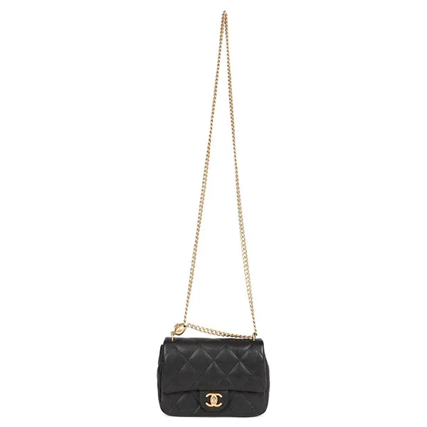 Túi Đeo Chéo Nữ Chanel 19 Mini Flap Bag Heart Chain Màu Đen