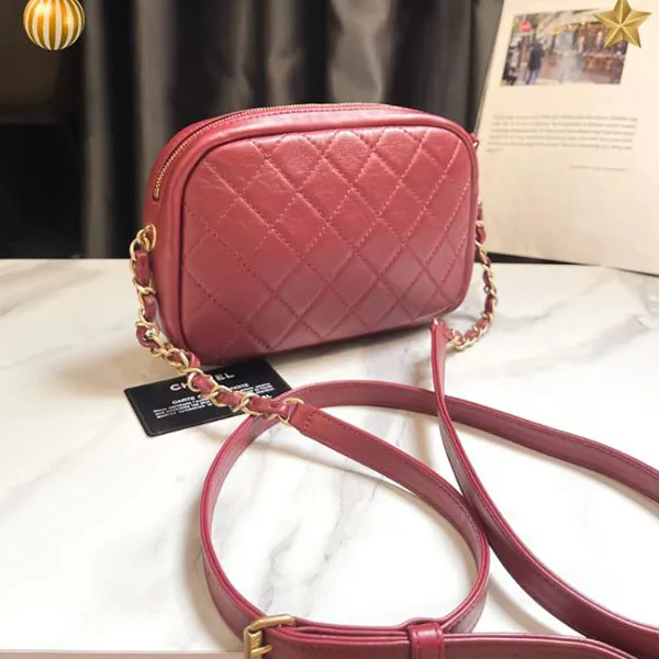 Túi Đeo Chéo Nữ Chanel Buckle Small Handbags Red Màu Đỏ