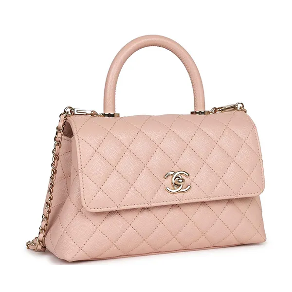 Túi Đeo Chéo Nữ Chanel Small Coco Handle Light Pink Caviar Light Gold Hardware Màu Hồng Nhạt - Túi xách - Vua Hàng Hiệu