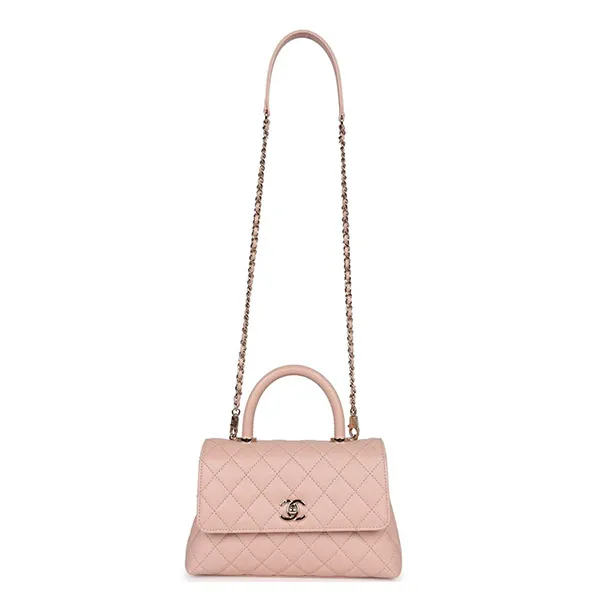 Túi Đeo Chéo Nữ Chanel Small Coco Handle Light Pink Caviar Light Gold Hardware Màu Hồng Nhạt - Túi xách - Vua Hàng Hiệu