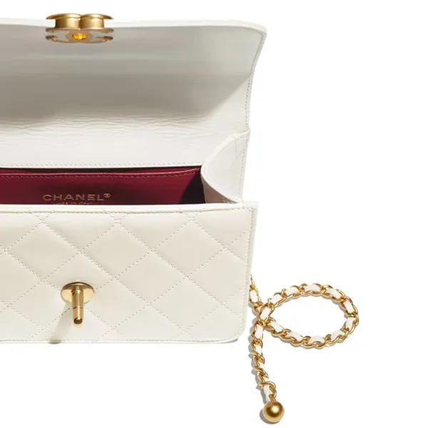 Túi Đeo Chéo Nữ Chanel Mini Flap Bag Màu Trắng