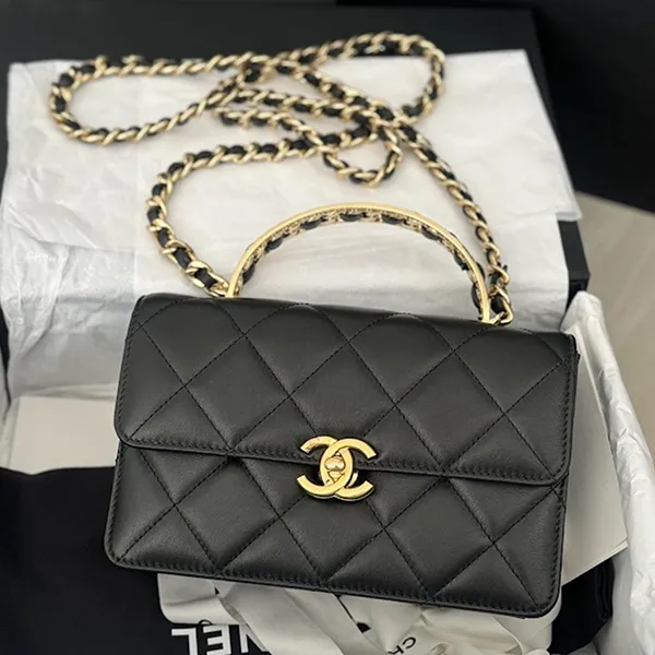 Túi Đeo Chéo Nữ Chanel Top Handle Bag 24P Màu Đen - Túi xách - Vua Hàng Hiệu