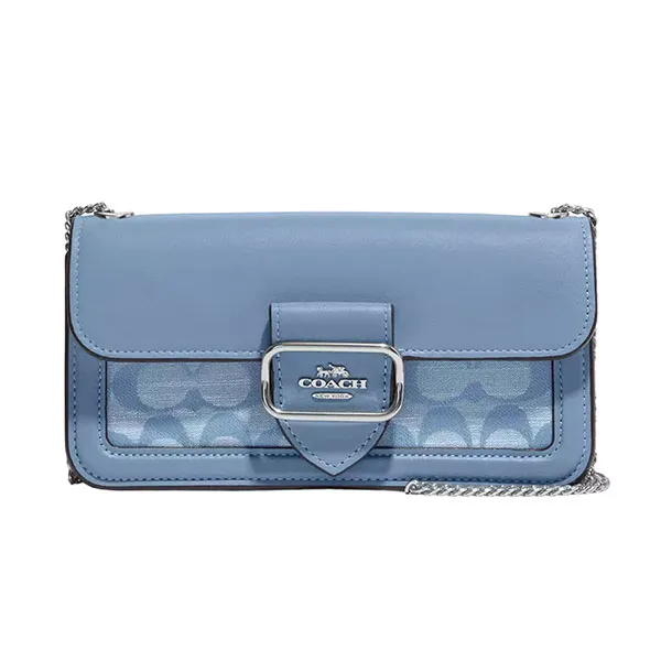 Túi Đeo Chéo Nữ Coach Morgan Crossbody In Signature Chambray CH150 Màu Xanh Blue