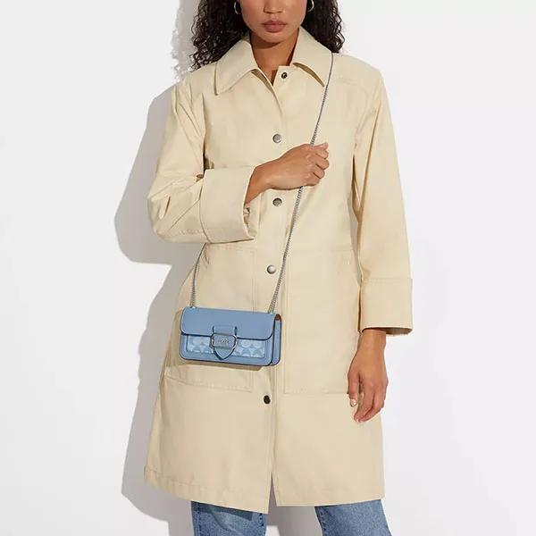 Túi Đeo Chéo Nữ Coach Morgan Crossbody In Signature Chambray CH150 Màu Xanh Blue