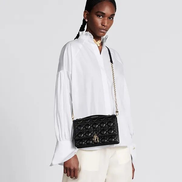 Túi Đeo Chéo Nữ Dior Miss Top Handle Bag M0997ONGE_M900 Màu Đen - Túi xách - Vua Hàng Hiệu