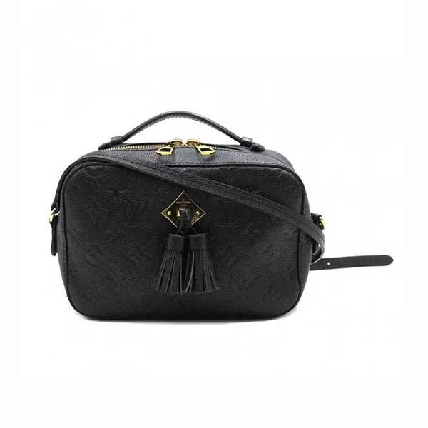 Túi Đeo Chéo Nữ Louis Vuitton LV Saintonge Fringe Pochette Shoulder Bag Monogram M44593 Màu Đen