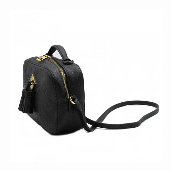 Túi Đeo Chéo Nữ Louis Vuitton LV Saintonge Fringe Pochette Shoulder Bag Monogram M44593 Màu Đen