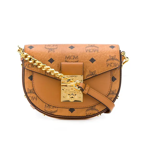 Túi Đeo Chéo Nữ MCM Printed Canvas Mini Patricia Round Crossbody Bag Màu Nâu