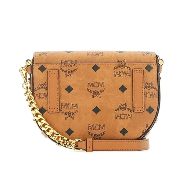 Túi Đeo Chéo Nữ MCM Printed Canvas Mini Patricia Round Crossbody Bag Màu Nâu