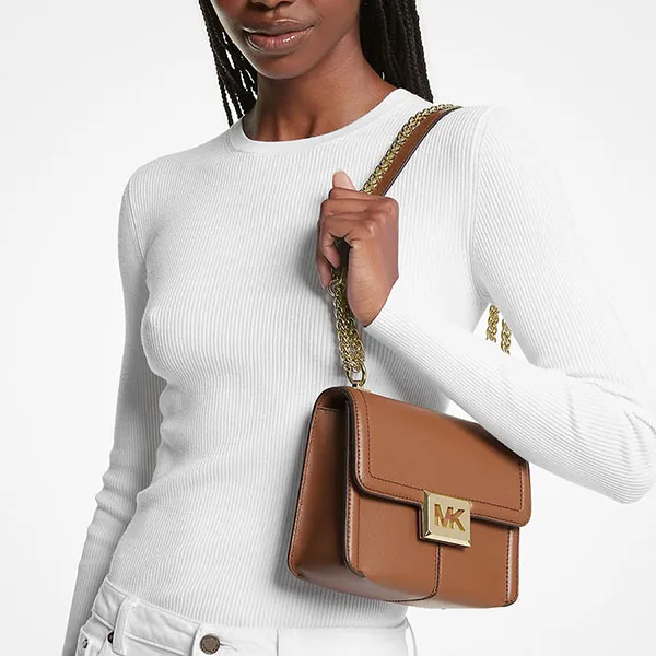 Túi Đeo Chéo Nữ Michael Kors MK Sonia Small 35F1G6SS5L Leather Màu Nâu