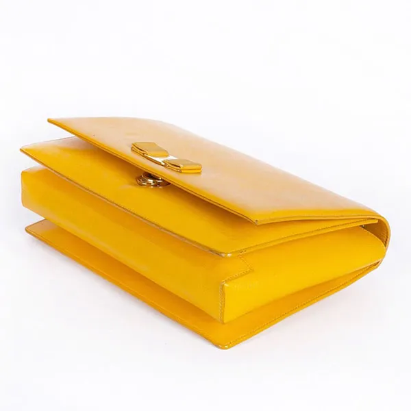 Túi Đeo Chéo Nữ Salvatore Ferragamo Ginny Yellow Bag With Gold Buckle Màu Vàng