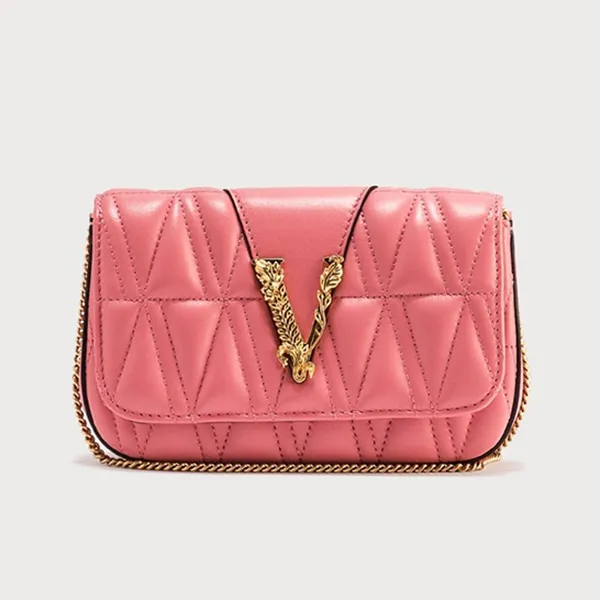 Túi Đeo Chéo Nữ Versace Quilted Virtus Evening Bag Màu Hồng