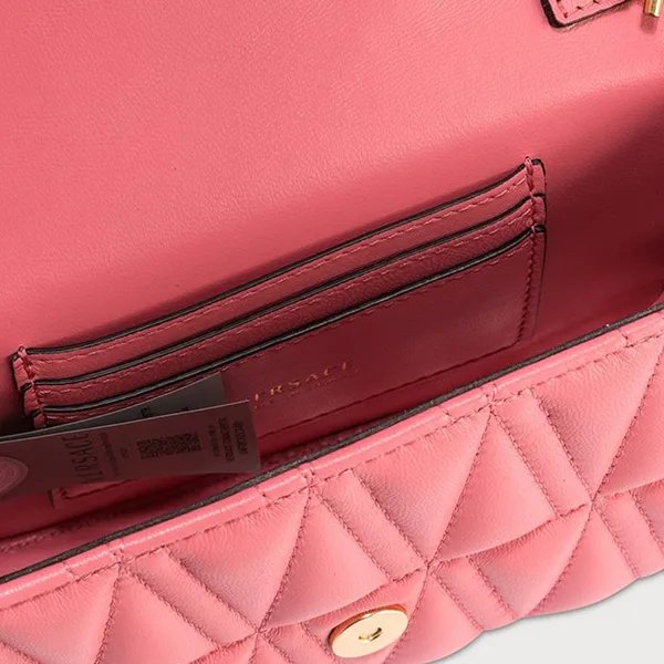 Túi Đeo Chéo Nữ Versace Quilted Virtus Evening Bag Màu Hồng