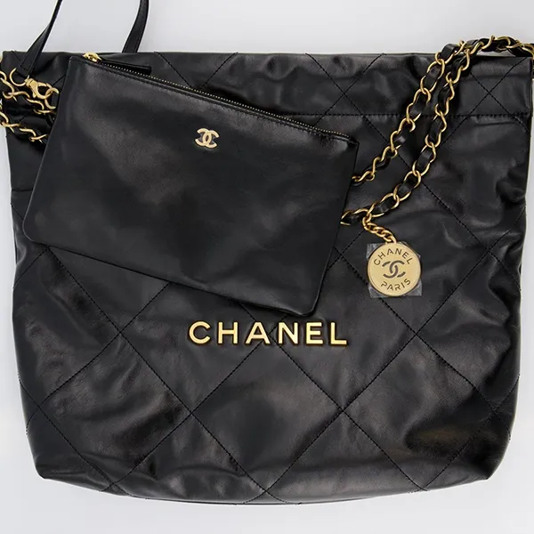 Túi Đeo Vai Nữ Chanel 22 Small Shiny Calfskin Gold Tone Metal Black Màu Đen - Túi xách - Vua Hàng Hiệu