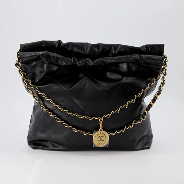 Túi Đeo Vai Nữ Chanel 22 Small Shiny Calfskin Gold Tone Metal Black Màu Đen - Túi xách - Vua Hàng Hiệu