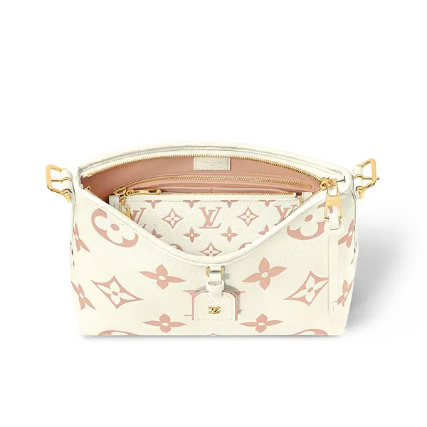 Túi Đeo Vai Nữ Louis Vuitton LV Carryall PM M24141 Màu Trắng Hồng