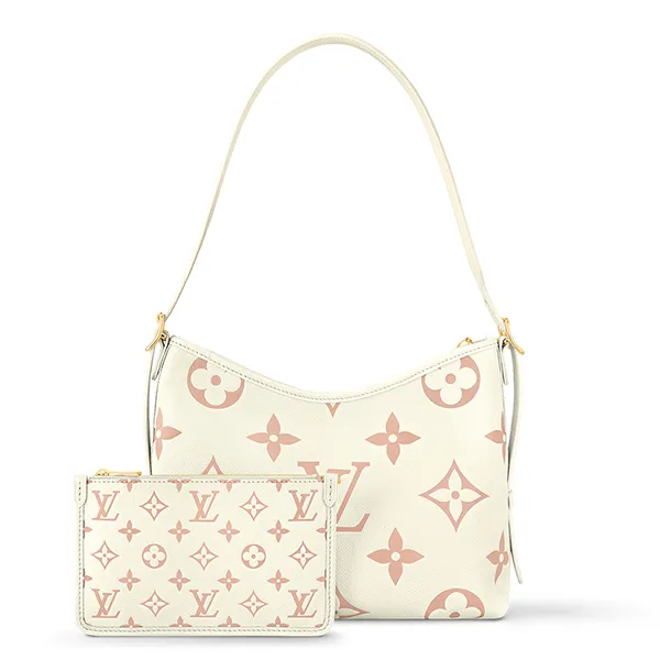 Túi Đeo Vai Nữ Louis Vuitton LV Carryall PM M24141 Màu Trắng Hồng