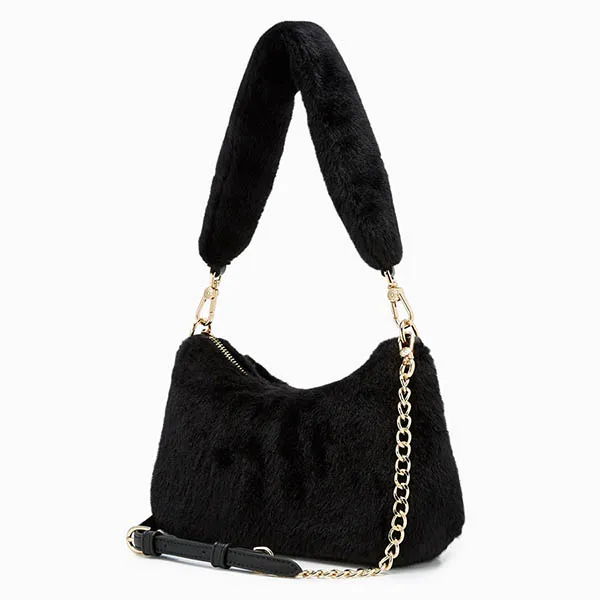Túi Đeo Vai Nữ Lyn Tricia Fur Shoulder Bags LL24CBF269 Màu Đen