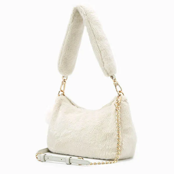 Túi Đeo Vai Nữ Lyn Tricia Fur Shoulder Bags LL24CBF269 Màu Trắng