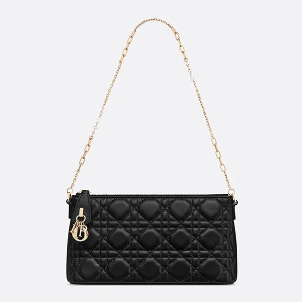 Túi Đeo Vai Nữ Miss Dior Midi Mini Bag Black Cannage Lambskin Màu Đen