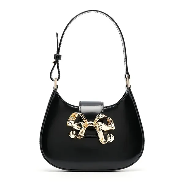 Túi Đeo Vai Nữ Self-Portrait Bow Detail Leather Shoulder Bag Màu Đen - Túi xách - Vua Hàng Hiệu