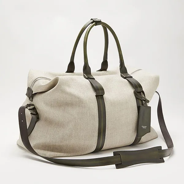 Túi Du Lịch Biagini Canvas Soft Weekender Green Màu Xanh Xám