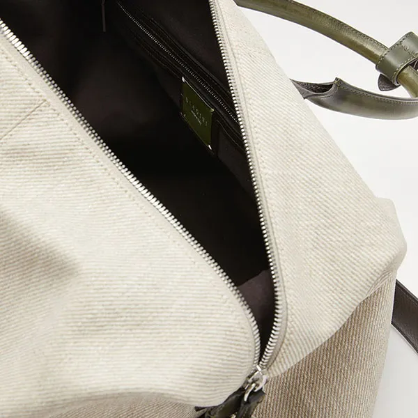Túi Du Lịch Biagini Canvas Soft Weekender Green Màu Xanh Xám