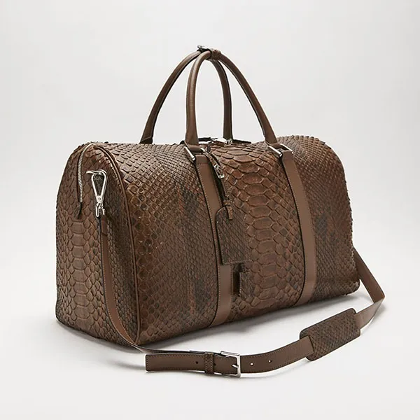 Túi Du Lịch Nam Biagini Jumbo Boston Bag Brown Màu Nâu