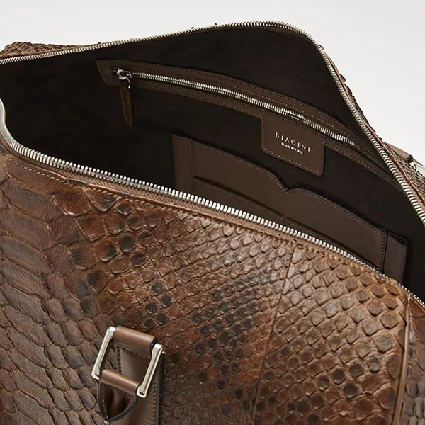 Túi Du Lịch Nam Biagini Jumbo Boston Bag Brown Màu Nâu