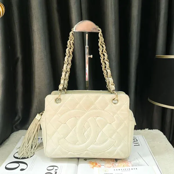 Túi Tote Nữ Chanel Coco Mark Chain Shoulder Bag Màu Trắng