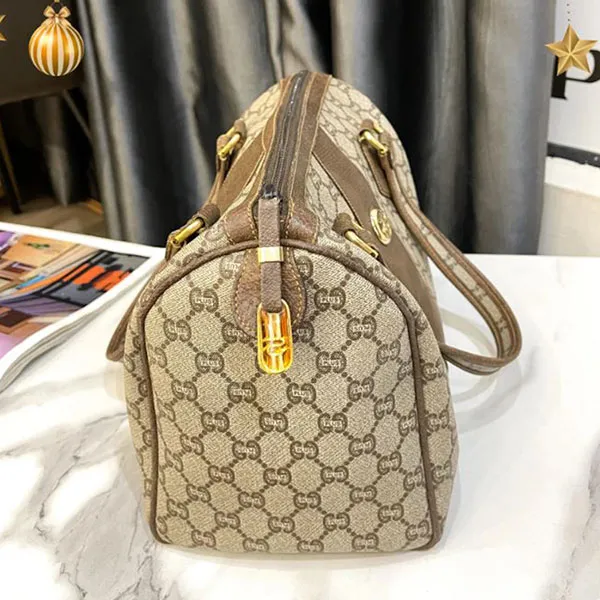 Túi Trống Nữ Gucci Plus Vintage Boston Bag Màu Nâu Be - Túi xách - Vua Hàng Hiệu