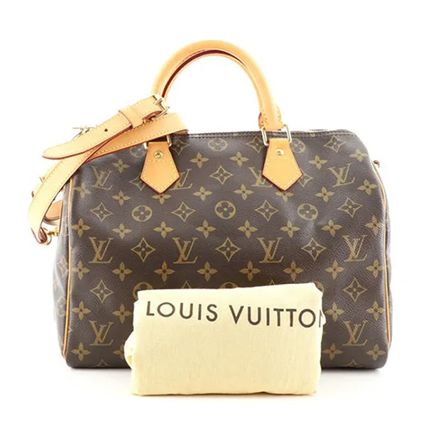 Túi Trống Nữ Louis Vuitton LV Bandouliere Speedy Monogram Canvas 30 Màu Nâu Đen - Túi xách - Vua Hàng Hiệu