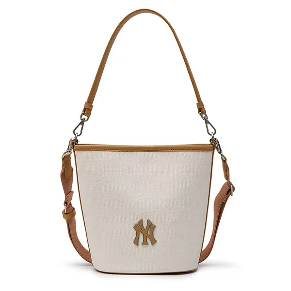 Túi Xách MLB Jacquard Monogram New York Yankees 3ABML024N-50CRD Màu Nâu Kem
