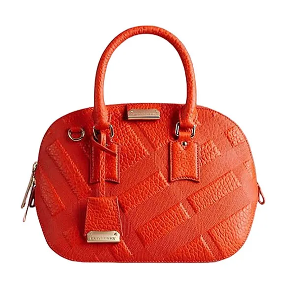 Túi Xách Nữ Burberry Orchad Handbag In Orange Leather Màu Cam