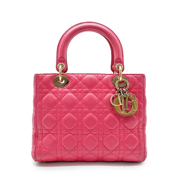 Túi Xách Nữ Christian Dior Medium Lady Màu Hồng Đậm