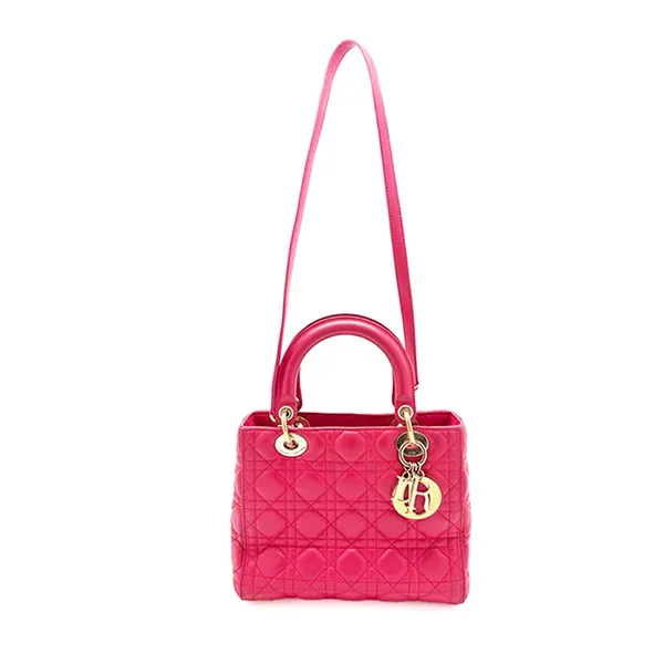 Túi Xách Nữ Christian Dior Medium Lady Màu Hồng Đậm