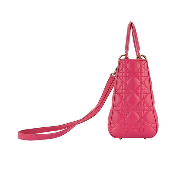 Túi Xách Nữ Christian Dior Medium Lady Màu Hồng Đậm